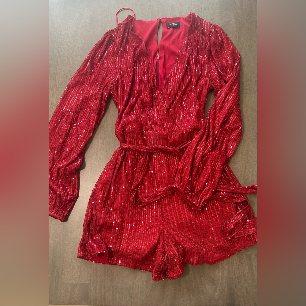 Red Sequin Jumpsuit